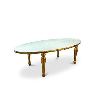 Modern Oval Shape Glass Table for Wedding Buffet Party Reception Head Dining