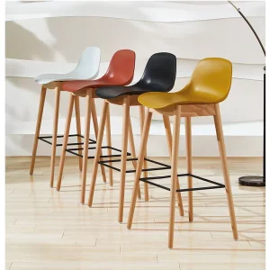 Modern PP Wooden Bar Stool for Kitchen Home Bar Hotel Use