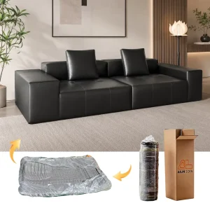 Modern PU Leather Compressed Sofa Modern Upholstered Couch Sofa in a Box Furniture Office Apartment Use