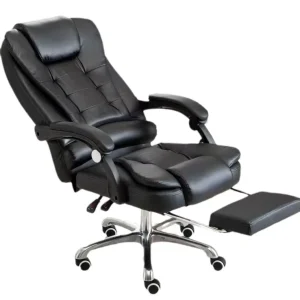 Modern PU Leather Computer Office Chair with Adjustable Height Leg Rest Massage Multifunctional Ergonomic Lounge Chair