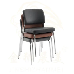 Modern PU Leather Foam Padded Stacking for Reception Waiting Guests Conference Chair Stackable Meeting Room Training Chairs