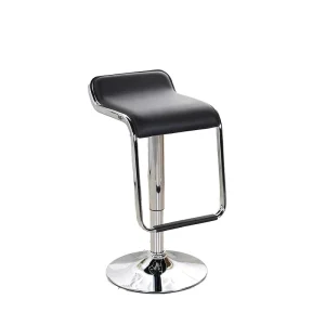 Modern PU Leather Height Adjustable Bar Stools with Footrest and Metal Frame for Restaurants and Hotels Furniture