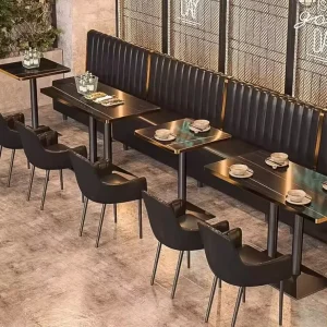 Modern PU Material Restaurant Furniture Sets for Dining Table Chair Sofa Booth in Hotels Malls Coffee Shops Schools Bars