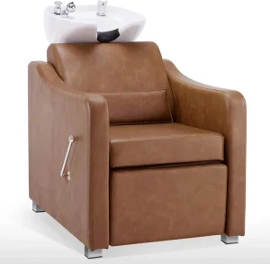 Modern PVC Leather Salon Shampoo Chair Hair Washing Chair Shampoo Bed Reclining Shampoo Chair