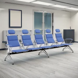 Modern Padded Infusion Chair with Stainless Steel Frame Armrest for Hospital Reception and Waiting Rooms Phlebotomy Labs
