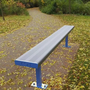 Modern Park Furniture Fully Recyclable Stainless Steel All Metal Outdoor Bench Seat