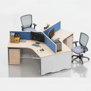 Modern Partition Workstation Furniture Customizable Cubicle with Office Modular Storage System Small Office Table 3 Person