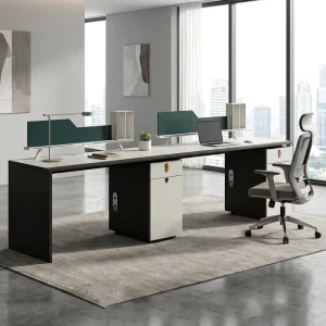Modern Partitions Modular Cubicles Staff Workstation Office System Furniture Computer Desk for Two People Home Office Durable