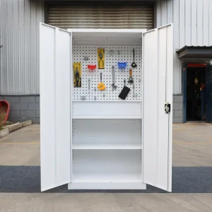 Modern Perforated Metal Filing Cabinet with Adjustable Shelves for Home Office and School Tool and File Organization