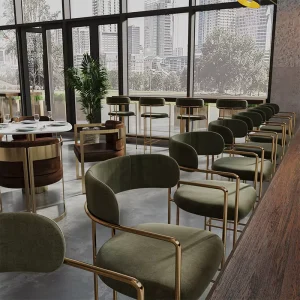 Modern Pizza Restaurant Hotel Leather Customized Booth Seating Hotel Elegant Restaurant Commercial Furniture Sets for Project