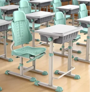 Modern Plastic Adjustable Height Student Desk and Chair Set for School Classroom Furniture
