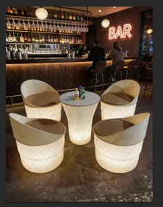 Modern Plastic Lightweight Durable Stackable Outdoor Tables and Chairs for Hotel Restaurant Patio Courtyard Use
