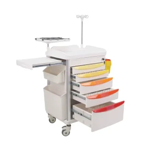 Modern Plastic Medical Emergency Trolley for Hospital Use Nursing Medication Treatment