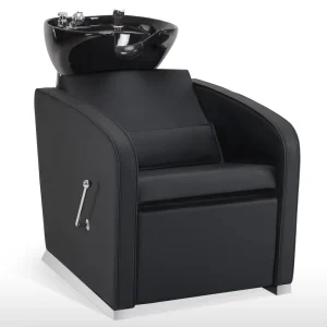 Modern Plastic Spa Massage Shampoo Chair Durable Backwash Washing Chair with Black Ceramic Bowl for Hair Salon Spa Bed