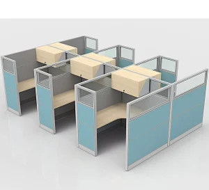 Modern Popular Modular Extendable Office Cubicle Workstation with Overhead Hanging Cabinet Eco friendly Wooden Design