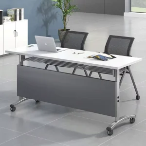 Modern Portable Folding Training Table Foldable Conference Desks Office Training Desk with Wheels