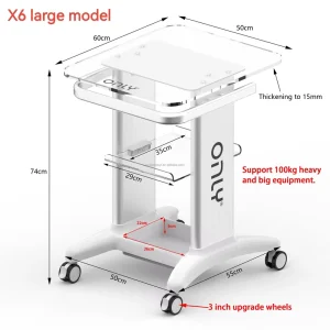 Modern Portable Laser Beauty Machine Trolly Cart Acrylic Dental Clinic Spa Aesthetic Cart Trolley for Esthetician Equipment