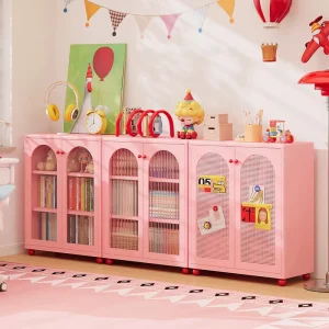Modern Portable Rounded Steel Bookshelf Safe for Children’s Rooms Living Room & Home Office Use