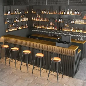 Modern Portable Stainless Steel Bar Table and Chairs for Restaurant and Bars