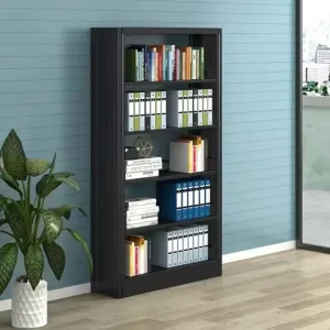 Modern Portable Steel Double Sided Library Bookshelf for Home Office and Living Room