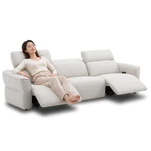 Modern Power Electric Recliner Sofa Fabric 2 3 Seater Home Theater Seating Power Adjustable Headrest USB Port Gliding Lay Flat