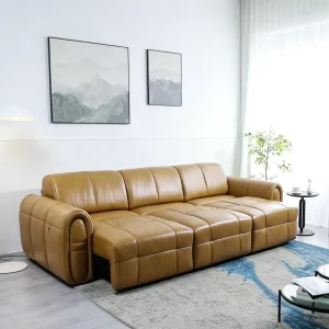 Modern Power Recliner Sofa Genuine Leather 3 Seater Modular Sectional Couch Ergonomic Support Living Room Sofa Bed