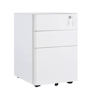 Modern Pre Assembled Metal Vertical Desk Storage Cabinet 3 Drawers for A4 Size Legal Files for Home Office School Hospital