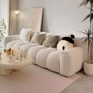 Modern Premium Outdoor Living Room Furniture 2 & 3 Seater Velvet Cloth Sofa Set with Sponge Filling Economically Home Furniture