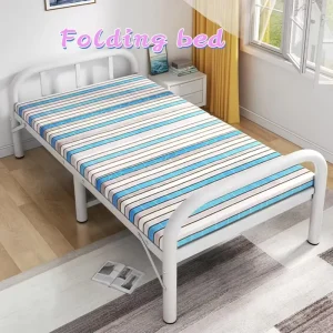 Modern Price Single Folding Bed Metal Frame Portable Camping Iron Folding Bed Steel Single Folding Bed