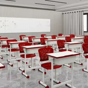 Modern Primary School Desks and Chairs Set with Height Adjustment Steel Construction Eco Friendly Durable for Classroom Use