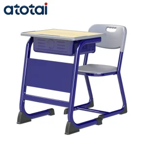 Modern Primary School Furniture Single Student School Desks and Chairs Wooden School Desk Set for Classroom