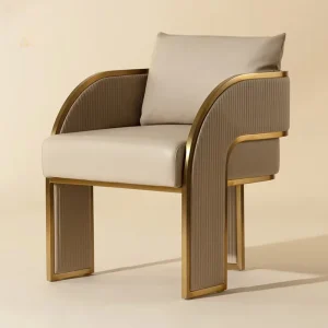 Modern Pu Leather Soft Salon Chair Gold Frame Factory Direct Supply Minimalist Living Room Furniture Leisure Dining Home Office