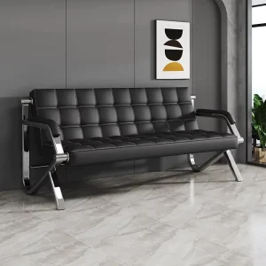 Modern Public Area Metal Waiting Chairs Modern Luxury Sofa Top Design Office 3 Sets Black Waiting Chair