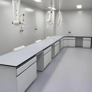 Modern Pure White Steel Wall Bench for Laboratory Furniture