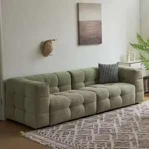 Modern Quiet Style Designer Velvet Wood Frame Settee Reclining Three Seat Sectional Sofa Eco Friendly Cooling
