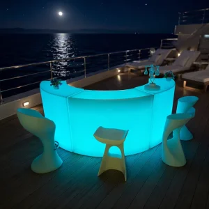 Modern RGB LED Wine Lighting Outdoor Bar Table Illuminated Plastic Commercial Bar Furniture for Hotel Gym Use