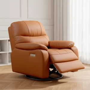 Modern Recliner Chair with PU Leather Adjustable Lounge Reclining Sofa for Living Room Home Theater Couch