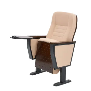 Modern Recliner Movie Chair Adjustable Height Armrest Cinema Conference Theatre Use Movable Writing Board Fabric Seat Tilting