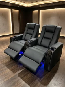 Modern Recliner Sofa Power Theater Armchair with Cup Holder USB Charge for Hotel Home Cinema Living Room Basement Villa