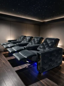 Modern Recliner Sofa Power Theatre Furniture Armchair with CupHolder USB Charge for Hotel Home Cinema Living Room Basement Villa