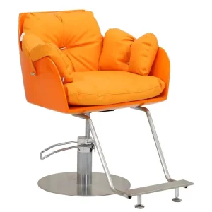 Modern Reclining Barber Chair Leather Seat Adjustable Height Heavy duty Hydraulic Pump Single Footrest Stable Perm Living Room