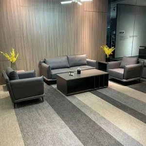 Modern Reclining Convertible Three Seat Office Sofa Set for Home Office Living Room Hotel Reception Bedroom Synthetic Leather