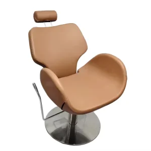 Modern Reclining Salon Chair Beige Hair Stylist Barber Chair for Beauty Salon Furniture Barber Shop Equipment Factory Supplier
