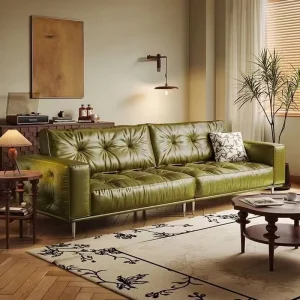 Modern Reclining Solid Wood and Leather Sofa Set with PU and Sponge Filling for Small Apartment Living Room Hotel Use