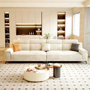Modern Reclining Three Seat Sectional Sofa Set PU Leather Sponge Filled Living Room Apartment Hotel Gym Mall Module Sofa