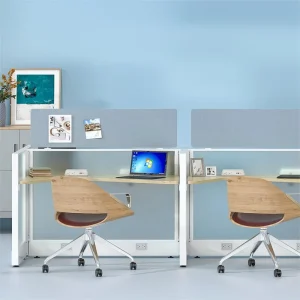 Modern Reconfigurable Panel System Durable Lift Desk & Wood Panels Space Saving Office Cubicles with Privacy Storage