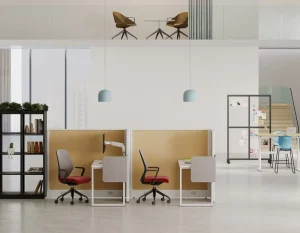 Modern Reconfigurable Panel Systems for Agile Teams Collaborative Workstations with Privacy Screens and Easy Assembly