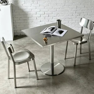 Modern Rectangle Panel Table High Quality Stainless Steel Legs Adjustable Assembled Seater Home Office Apartment Park