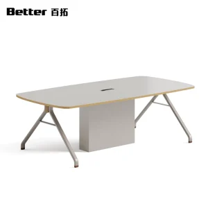 Modern Rectangular Wood Conference Table Office Meeting Desk with Metal Legs Multi Functional Commercial Furniture