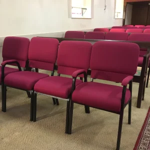 Modern Red Fabric Meeting Chair for Theater Hotel Auditorium Church Hall Use Made of Durable Metal